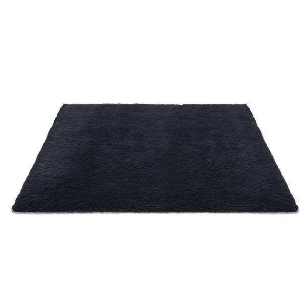 Artiss Floor Rug 200X290cm Plush Area Shaggy Living Room Bedroom Carpet Black Rugs