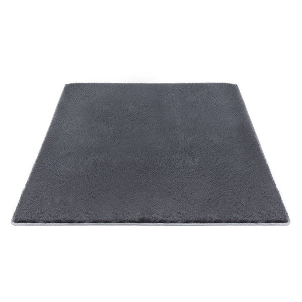 Artiss Floor Rug 200X290cm Plush Area Shaggy Living Room Bedroom Carpet Grey Rugs