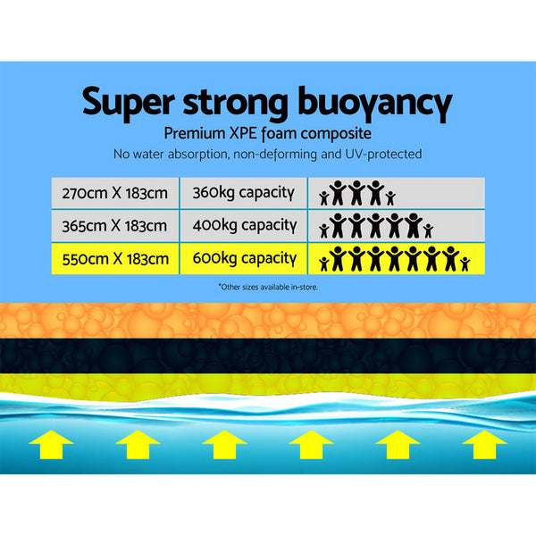 Weisshorn Floating Water Mat 5.5X1.8M Foam Pad Swimming Pool Island Platform Inflatable & Kid Pools