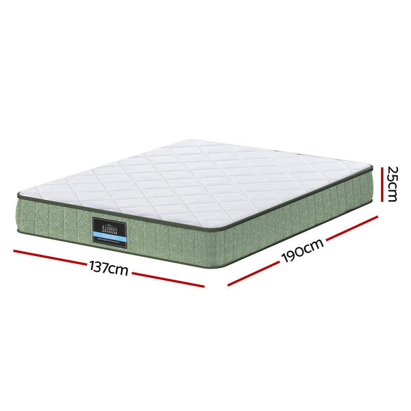Giselle 25Cm Memory Foam Mattress Dual Layer Zipper Cover Cool Charcoal Foam Double Mattresses