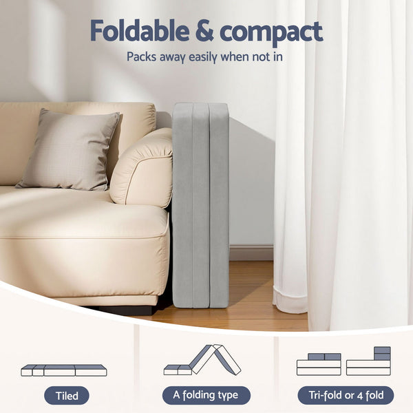 Giselle Foldable Mattress Folding Sofa Bed 4 Fold Sleeping Camping Cushion Mat Mattresses