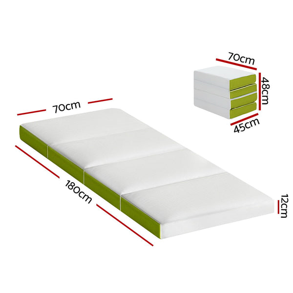Giselle Bedding Foldable Mattress Folding Foam Single Green Mattresses