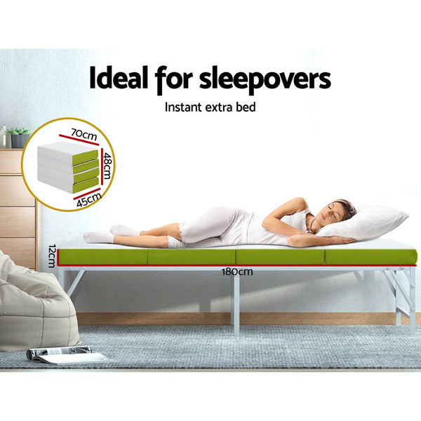 Giselle Bedding Foldable Mattress Folding Foam Single Green Mattresses