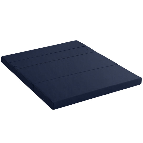 Giselle Foldable Mattress Folding Foam Portable Floor Blue Double Mattresses
