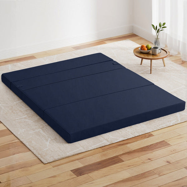 Giselle Foldable Mattress Folding Foam Portable Floor Blue Double Mattresses
