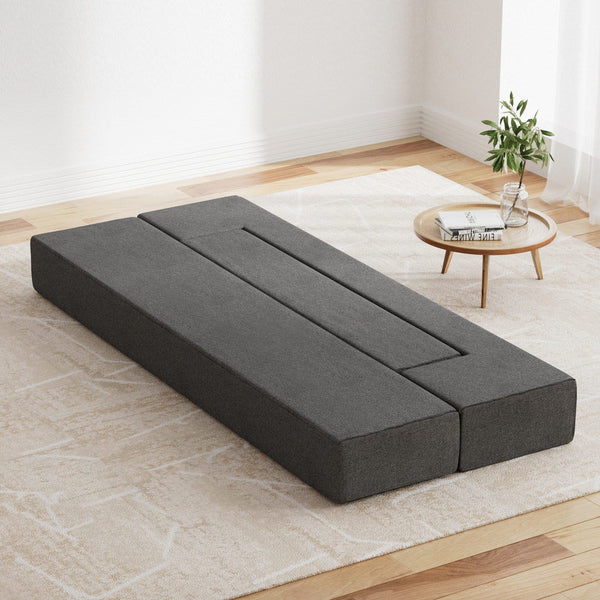 Giselle Bedding Foldable Mattress Folding Foam Sofa Bed Chair Grey Mattresses