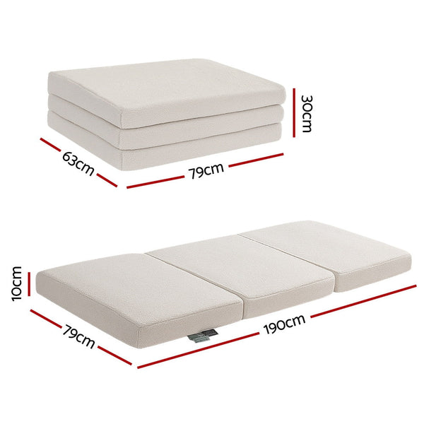 Giselle Foldable Mattress Fleece 3 Fold Folding Foam Mattresses