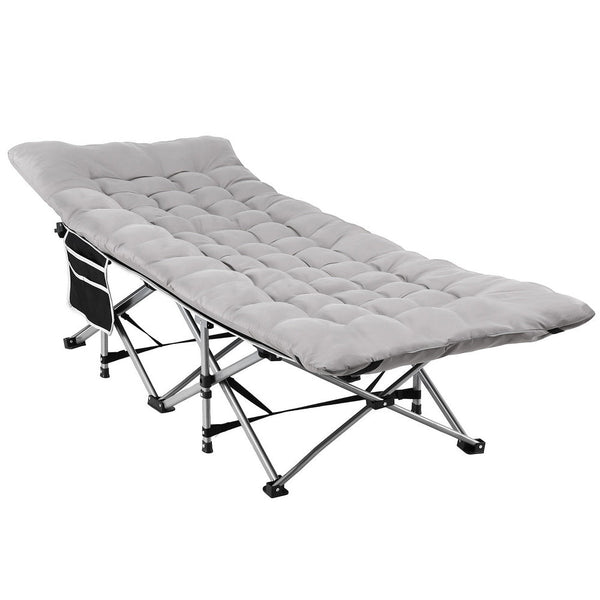 Artiss Folding Bed With Mattress Heavy Duty Grey 185Cm King Bed Frames