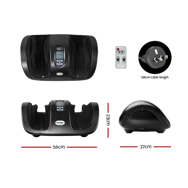 Livemor Foot Massager Shiatsu Electric Roller Kneading Leg Black Massagers