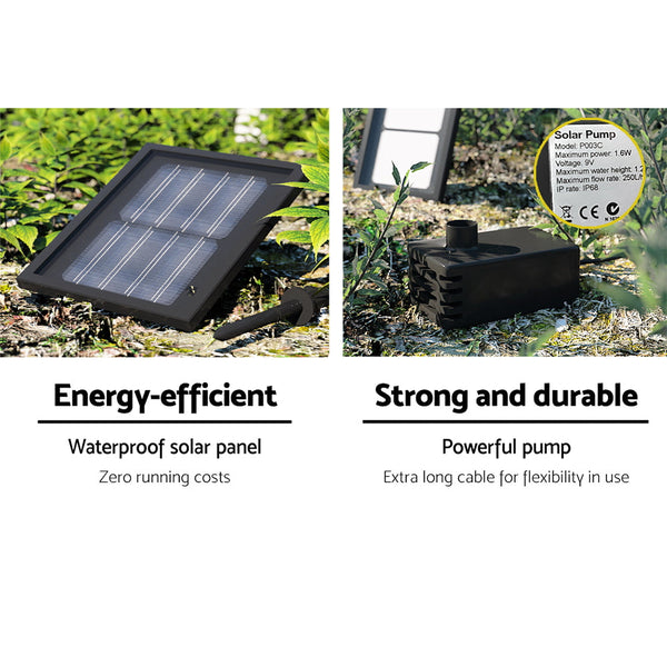 Gardeon Solar Water Feature 3 Tier Fountain With Pump Kit Bird Bath 93Cm Ivory Outdoor Fountains