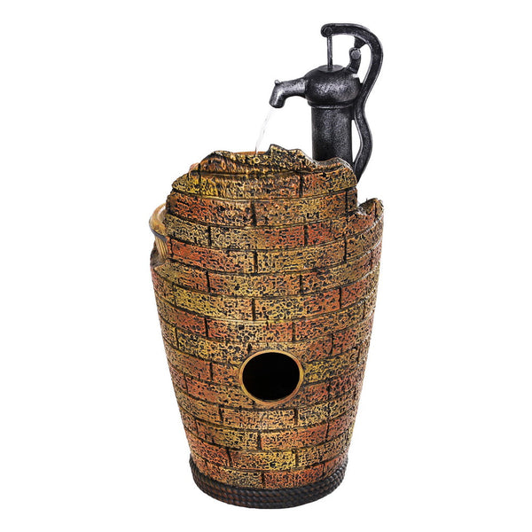 Gardeon Solar Fountain Water Feature Outdoor Cascading Hand Pump Design 80Cm Outdoor Fountains