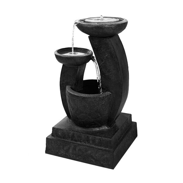 Gardeon Solar Water Feature Cascading Fountain 3 Tier Mushroom Led Light 70Cm Outdoor Fountains