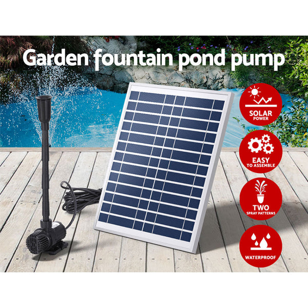 Gardeon Solar Pond Pump Submersible Water Fountain Kit 9.8Ft Ponds & Fountain Pumps
