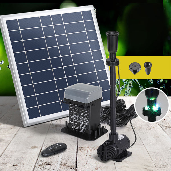 Gardeon Solar Pond Pump With Battery Kit Led Lights 9.8Ft Ponds & Fountain Pumps