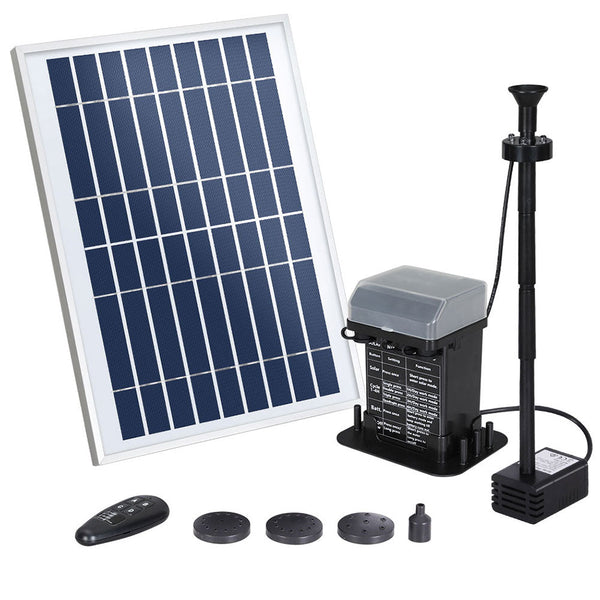 Gardeon Solar Pond Pump Submersible Fountain With Battery Kit Led Lights 5.2Ft Ponds & Fountain Pumps
