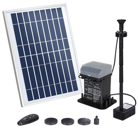Gardeon Solar Pond Pump Submersible Fountain With Battery Kit Led Lights 5.2Ft Ponds & Fountain Pumps
