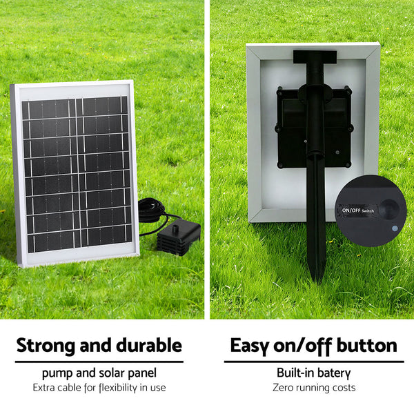 Gardeon Solar Fountain Water Feature Outdoor Indoor 4 Tier Square Cascading Beige Outdoor Fountains