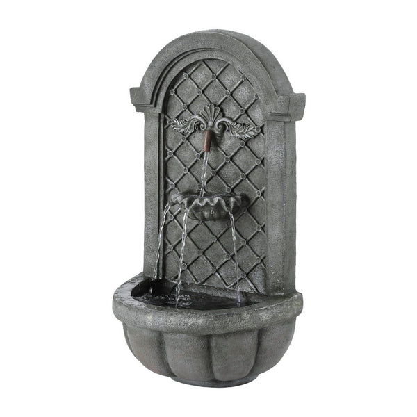 Gardeon Solar Fountain Water Feature Wall Mount Garden Fountains 80Cm Grey Outdoor Fountains