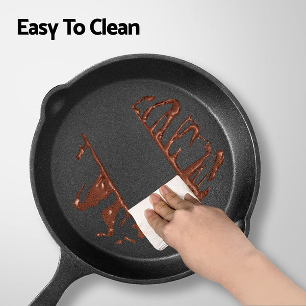 5 Star Chef Non Stick Frying Pan Cast Iron 3Pcs Frying & Grill Pans