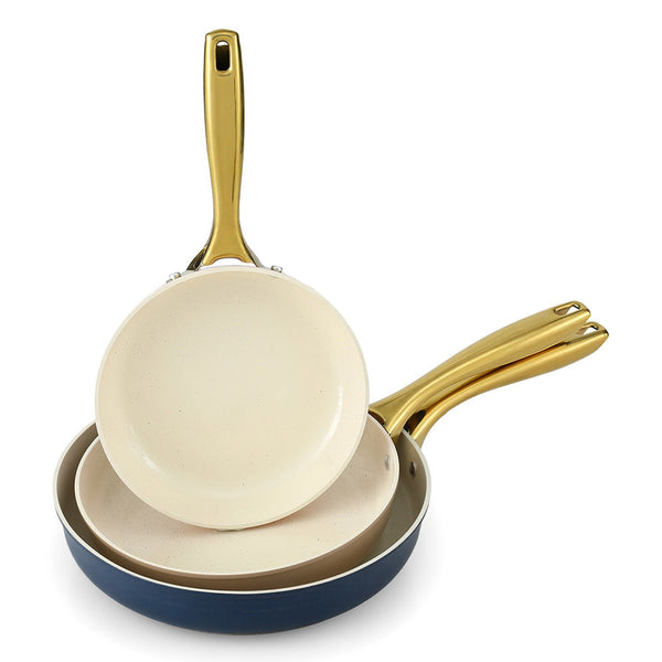 5 Star Chef Frying Pan 3Pcs Shades Frypan Set Ceramic Coating Multi Colour Frying & Grill Pans