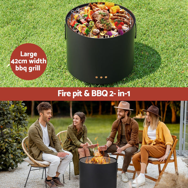 Grillz Fire Pit Bbq Portable Deep Bowl Outdoor Fireplace Fireplace & Stove Accessories