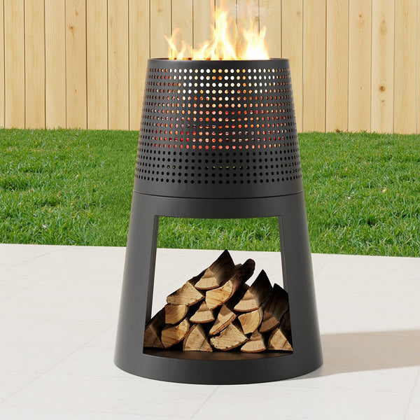 Grillz Fire Pit Deep Bowl Iron Outdoor Fireplace Fireplace & Stove Accessories