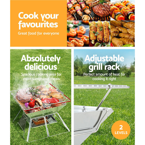 Grillz Fire Pit Bbq Grill With Carry Bag Portable Camping Stoves Ovens & Bbqs