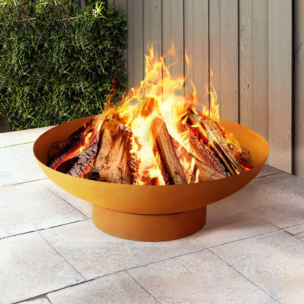 Grillz Fire Pit Iron Bowl 80Cm Outdoor Patio Fireplace Fire Pits