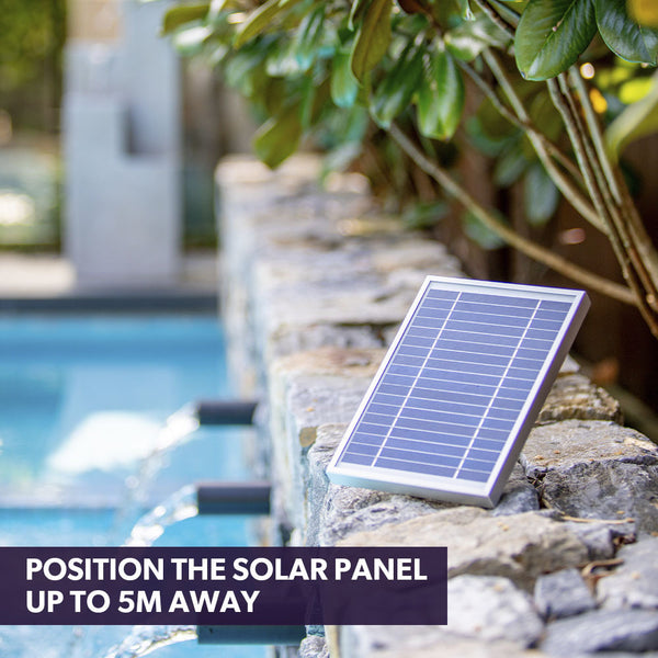 Protege Contemporary Solar Water Fountain Outdoor Garden Feature Cascading Design With Panel Kit Led Lights Grey Outdoor Fountains