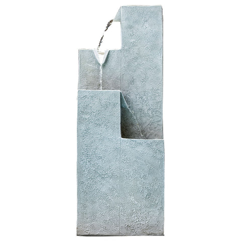 Protege Contemporary Solar Water Fountain Outdoor Garden Feature Cascading Design With Panel Kit Led Lights Grey Outdoor Fountains