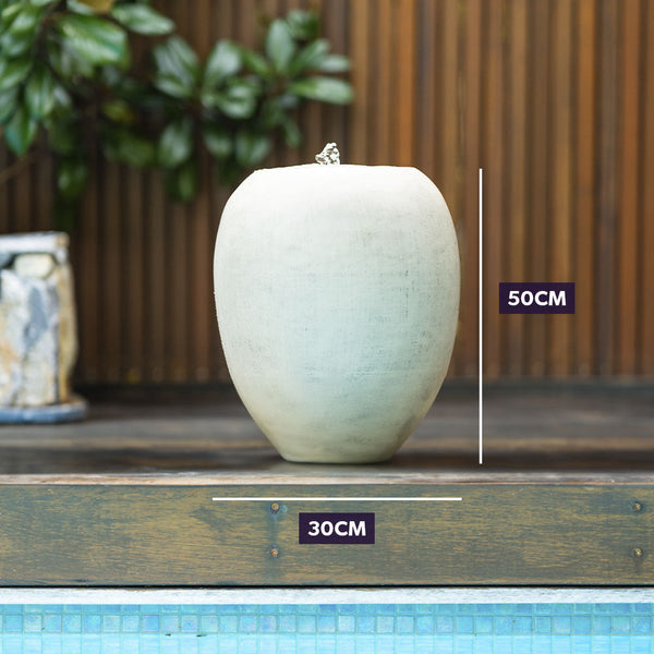 Protege Pot Style Solar Water Feature Fountain With Panel Kit Led Lights Grey Outdoor Fountains