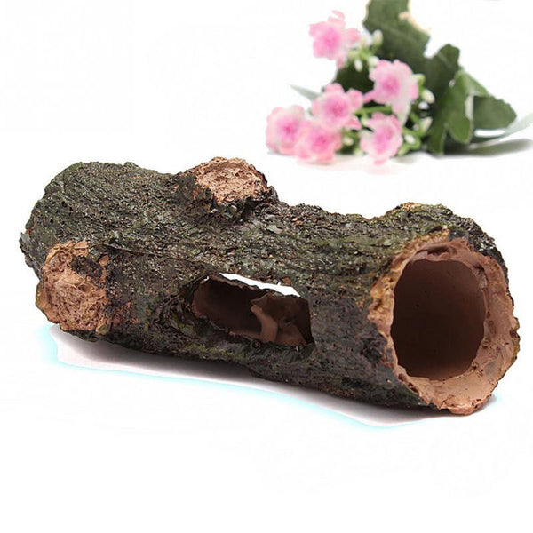 Aquarium Hollow Tree Tunnel Cave Ornament For Fish Shrimp Turtle Hiding Shelter Aquariums