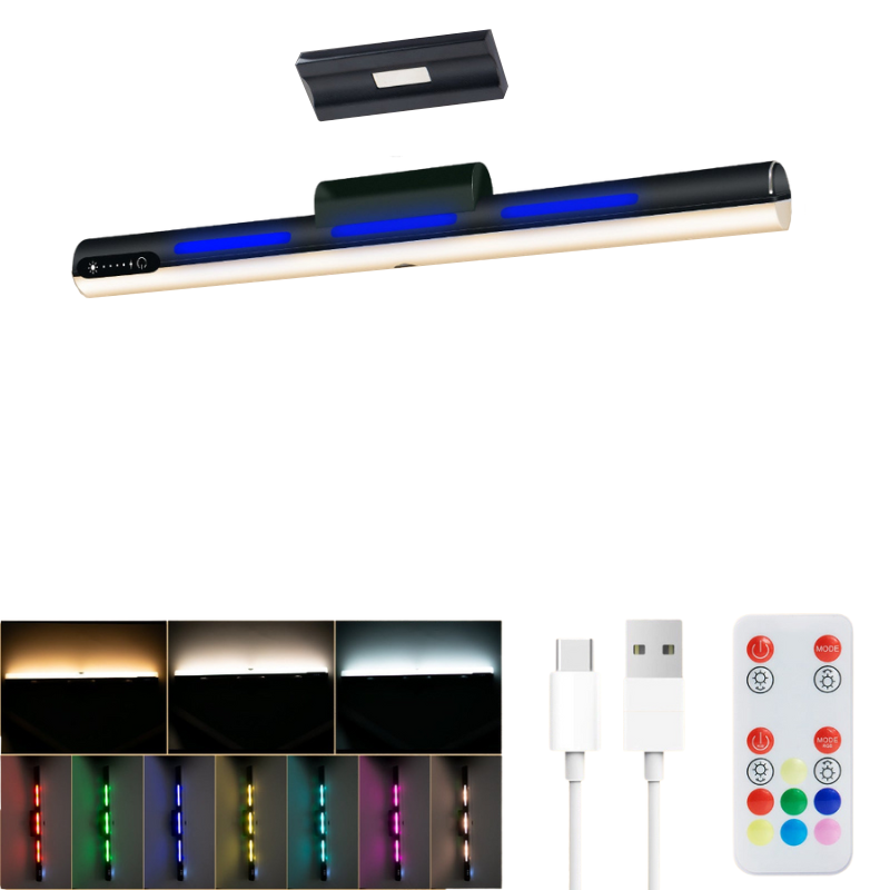 Black Rechargeable Led Desk Light With Rgb Study Mode Other Lighting & Fans