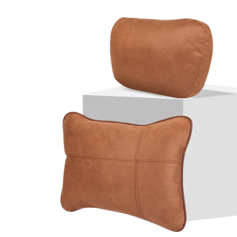 Elosung Eco Friendly Suede Car Headrest And Lumbar Cushion Set Seat & Posture Cushions