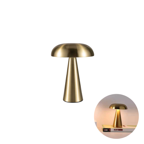 Bronze Color Modern Mushroom Table Lamp Minimalist Metal Design For Office Lamps