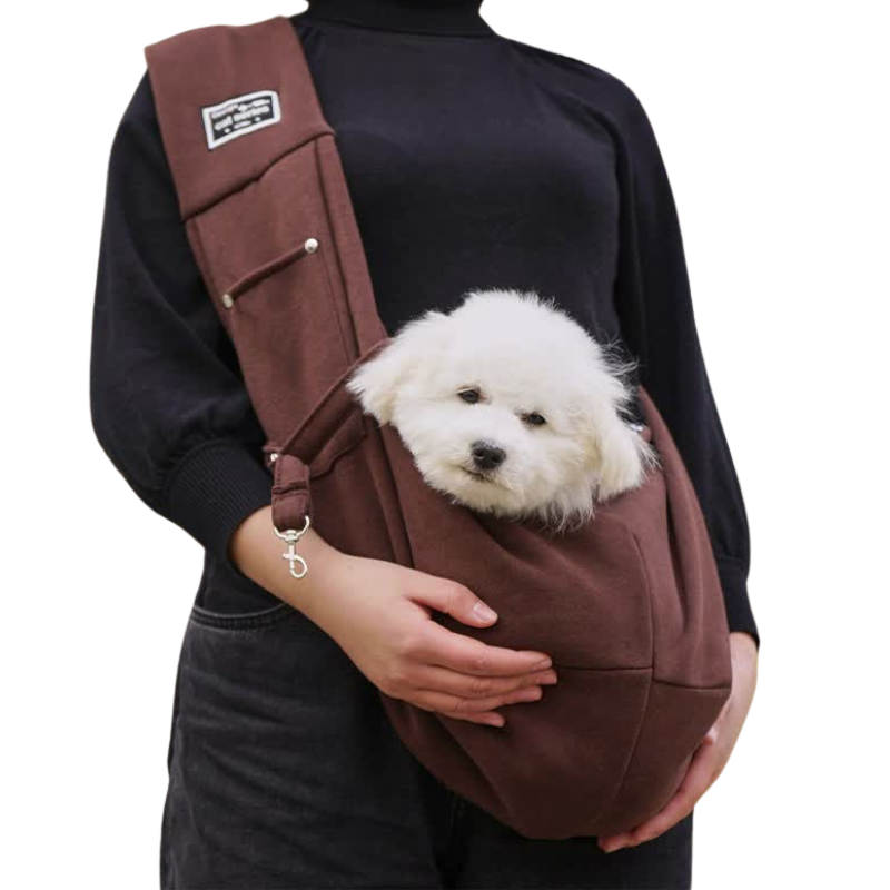 Elosung Brown Pet Sling Carrier Bag Comfortable And Hands Free Design Pet Transport