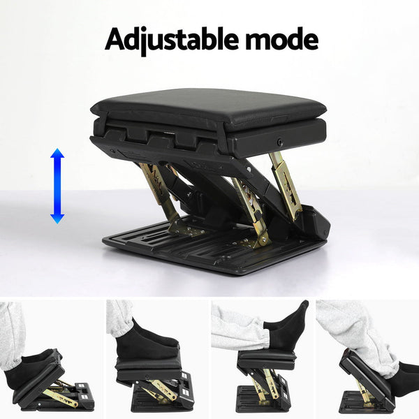 Artiss Foot Rest Stool Office Under Desk Fold Footrest Massage Cushion Pad Black Dressing Tables