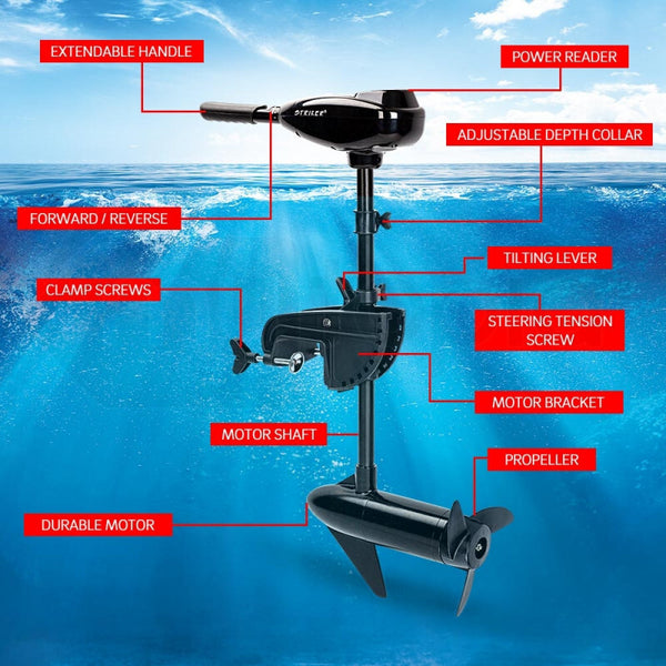 45 Lbs Electric Trolling Motor Inflatable Boat Outboard Engine Fishing Marine Boat Engines