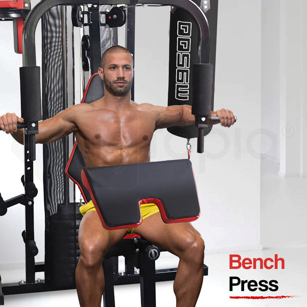 Proflex Red Multi Station Home Gym Set With 100Lbs Plates & Boxing Bag M9500 Home Gyms