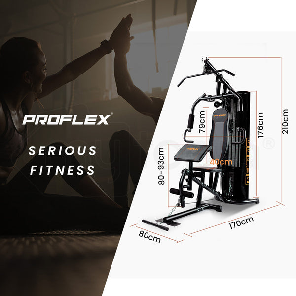 Proflex Multi Station Home Gym Set With 98Lbs Weight Plates M8000 Home Gyms