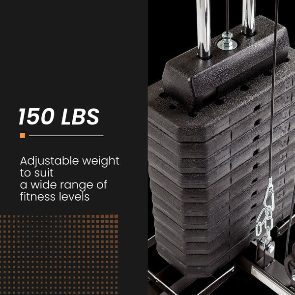 Proflex Multi Station Home Gym Set With 98Lbs Weight Plates M8000 Home Gyms