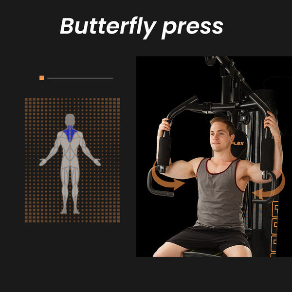 Proflex Multi Station Home Gym Set With 98Lbs Weight Plates M8000 Home Gyms