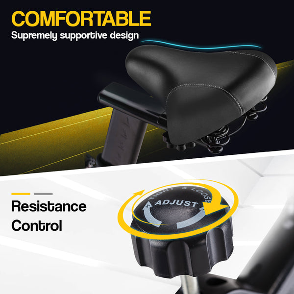 Proflex Commercial Spin Bike Flywheel Exercise Fitness Home Gym Yellow Exercise Bikes