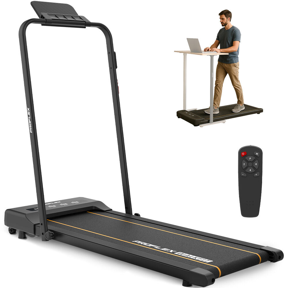 Proflex Electric Walking Pad Under Desk Treadmill Compact Foldable Size Tablet Holder Lcd Display Or Light Jog Treadmills