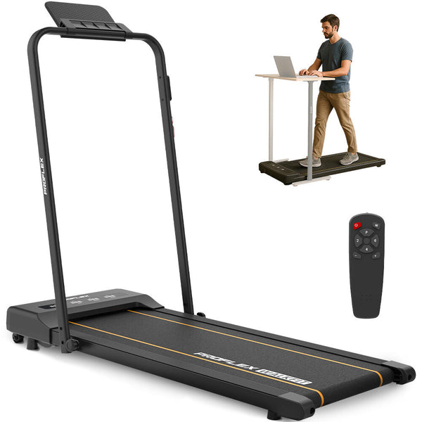 Proflex Electric Walking Pad Under Desk Treadmill Compact Foldable Size Tablet Holder Lcd Display Or Light Jog Treadmills