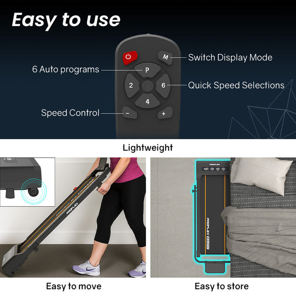 Proflex Electric Walking Pad Under Desk Treadmill Compact Foldable Size Tablet Holder Lcd Display Or Light Jog Treadmills