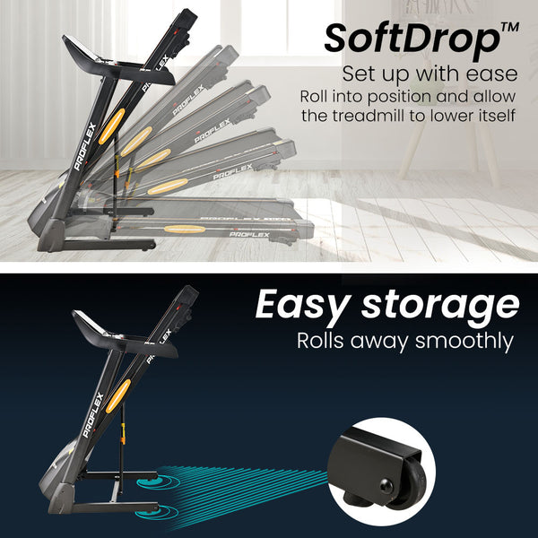 Proflex Trx4 Electric Treadmill Medium Size Foldable Suspension Bluetooth Usb/Mp3 Pulse Sensors Fitness Tracker Treadmills