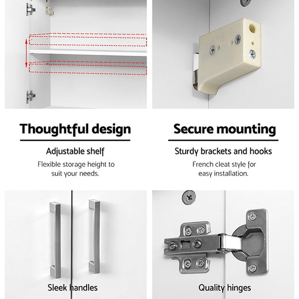 Cefito Bathroom Storage Cabinets 900Mm Wall Mounted Medicine Cupboard Bathroom Cabinets