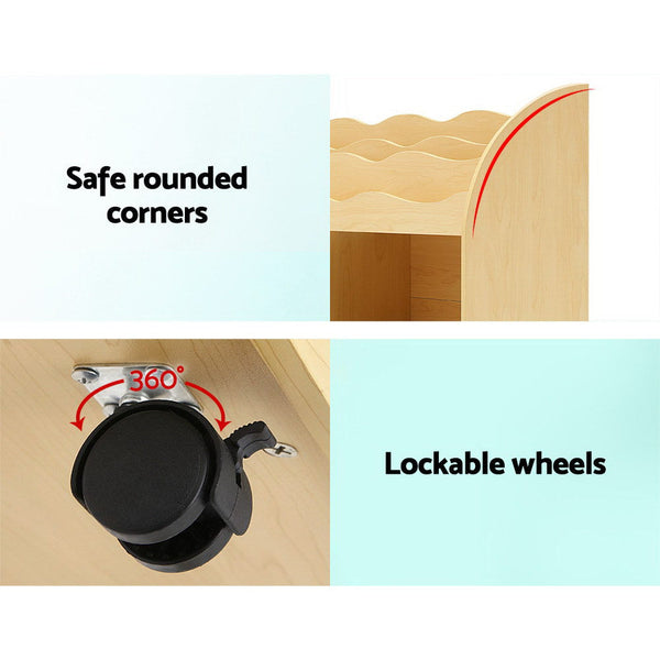 Keezi 3 Tiers Kids Bookshelf Storage Children Bookcase Toy Box Organiser Display Kids Bookshelves