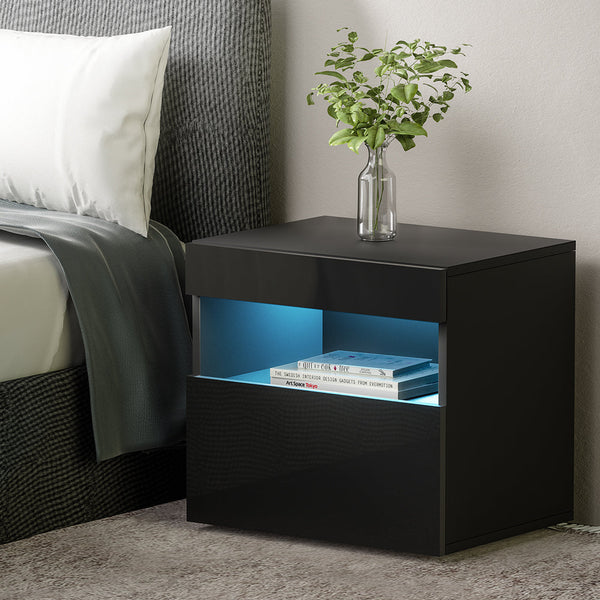 Artiss Bedside Table Led Heres Black Bedside Tables